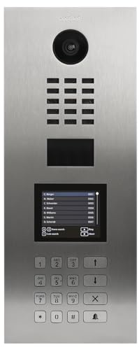 DoorBird D21DKV IP Video Türstation für bis zu 500 Wohn-/Gewerbeeinheiten | Video-Türsprechanlage mit Keypad, Display, RFID, HD-Video, in Edelstahl V2A
