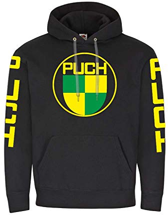 Copytec Puch vintage huvtröja motorcykelkläder motocross motorcykeltillbehör terrängmotorcykel #24142, svart, XL