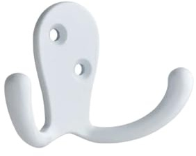 Decohooks Two Prong Robe Hook, White