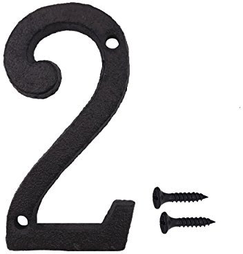 Numero civico in ferro battuto da 7,6 cm, lettere di indirizzo/viti abbinate incluse. 2 2