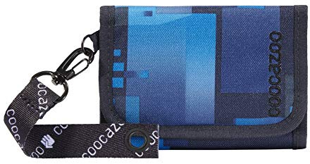 coocazoo Geldbeutel AnyPenny „Deep Matrix“, blau, Portemonnaie mit Sichtfenster innen & außen, Münzfach, viele Kartenfächer, Klettverschluss, für Jungen