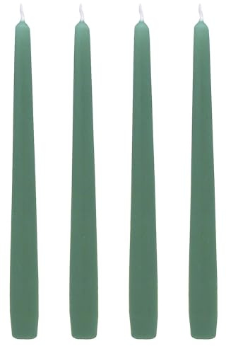 ZauberDeko Stabkerze Spitzkerze Kerze Salbei Grün Kerze Stabkerze Hochzeit Advent Tischdeko 4 Stück