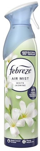 Febreze Air Freshener Spray White Jasmine 185ML, Fights Odours In Any Room In Your Home & 100% Natural Propellant