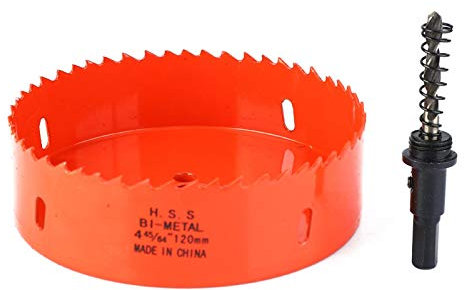 Hole Saw Hole Cutter Drill Bit, M42 Bi-Metal Hole Saw Metal Sheet Hole Cutter Holesaw Cutter Cutting Drill Bitfor Drilling Wood, Drywall, (120mm)