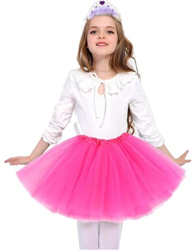 AISOO Girls Tutu Skirts Toddler Kids Princess Dress Ruffle Tiered Ballet Dance Performance Tulle Costumes for Christmas Halloween New Year Birthday Theme Party Holiday Wedding Daily Wear, Rosa Calda