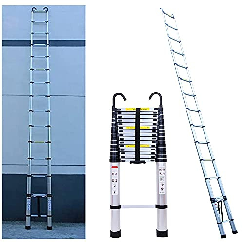 Escalera Telescópica de Aluminio, 6.2M/20.3 FT Escalera Plegable Multiusos on 2 Ganchos, Loft Escaleras Extensibles Ligera para el hogar Diario, Capacidad Máxima 150 kg