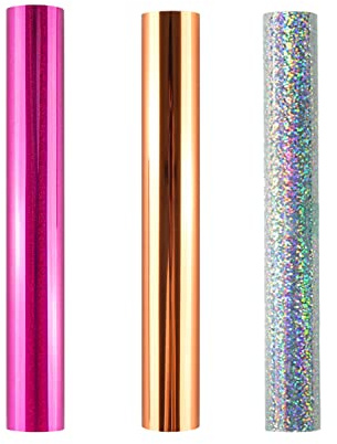 3 Stück glitzernde Heißfolie, metallische Vielfalt, schöne Diamantfarbe, Meter Faserrollen, Heißstempelfolie, Folie von Laserdrucker und Laminiertoner, reaktive Folie für Scrapbooking, Papierhandwerk