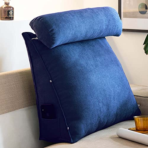OBTUSS Almohada de cuña triangular para lectura con cuello ajustable, cojín de respaldo para sofá cama, cabecero, almohadas de apoyo lumbar