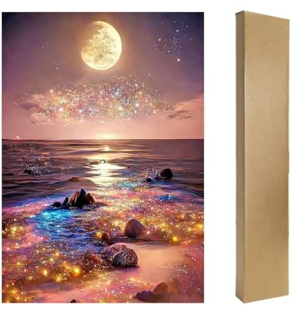 3D Ai Diamond Painting fyrkantiga stenar 40 x 50 cm fyrkantig borr diamant målning hav strand stjärnstrand målning efter siffror strand och hav diamant målning landskap och natur broderi set vuxna