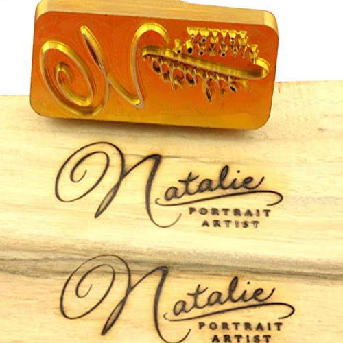 Anpassad logotyp varumärke järn personlig värmestämpel present till träarbetare och hantverkare handgjord design (2,5 cm x 2,5 cm)