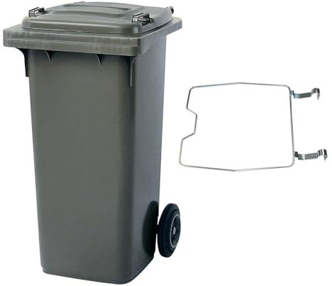 BRB Mülltonne MGB 120 Liter, mit Klemmring für Müllsäcke (grau)