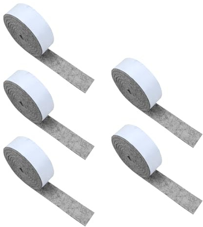 JTMKYO 5 Rollen graue Selbstklebende Filzgleiter, Lange Klebestreifen für Tische und Stühle, rutschfeste Filzstreifen, zuschneidbar zum Schutz von Möbeln, Böden und Schrankbeinen (100 cm x 2 cm)