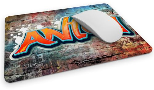 timalo® Gaming Mousepad personalisiert mit Namen | Mauspad mit Namen Geschenk für Gamer | Wunschname Gaming Zone | Graffiti