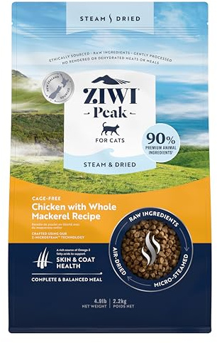 ZIWI Peak Steam & Dried Chicken with Whole Mackerel, 2.2 kg - Alimento seco Natural para Gatos con Alto Contenido de proteínas, Alternativa cruda y sin Granos, alimento seco Completo para Gatos