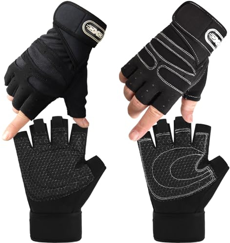 BDSHUNBF 4 Pcs Fitness Handschuhe, Trainingshandschuhe für Crossfit, Gym Handschuhe für Fitnesstraining, Bodybuilding Krafttraining Sporthandschuhe Fitnesshandschuhe Gewichtheben für Damen Herren