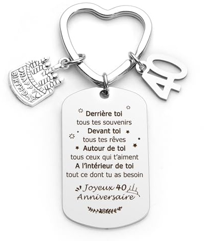 Cadeau Original Pour Homme et Femme 40 Ans - Porte Clef Anniversaire
