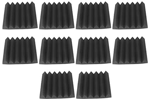 10 Pezzi Pannelli Acustici Schiuma Fonoassorbente Set di Isolamento Acustico Insonorizzato per Studio di Registrazione Domestico Pannello Murale Decorativo 3D