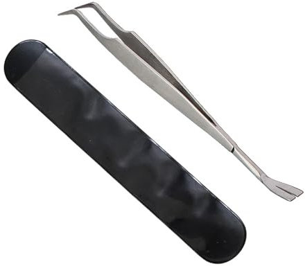 HRLORK 2 in 1 Tick Remover Professional Tick Removal Tool Stainless Steel Tick Remover Tweezers with Leather Bag for Dogs, Cats, Pet and Humans