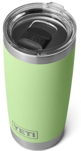 YETI Rambler Thermobecher 20 oz (591 ml) Key Lime – Kaffeebecher To Go, Thermotasse aus Edelstahl mit Stronghold Deckel, Isolierbecher