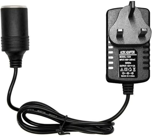 ZZOSRDR Car Power Inverters, 240V 2A AC Mains to 12V DC Car Converter Socket Voltage Converter Power Adapter UK Plug Household Cigarette Lighter - Maximum Power 24W