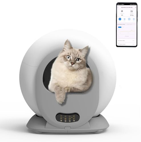 Lettiera Gatto Autopulente Economica 65L Lettiera Automatica per Gatti Intelligente con App Antipizzicamento Sabbiera Gatto Autopulente Lettiere Autopulenti Gatti per Più Gatti (Type e)