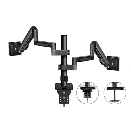 Monitor Arm Tischhalterung Passend for Bildschirme mit maximal 32 Zoll und 4,4 bis 19,8 Pfund. Vollständig verstellbare Schreibtischhalterung mit zwei Monitorarmen und Neigungs-, Dreh- und Drehfunktio