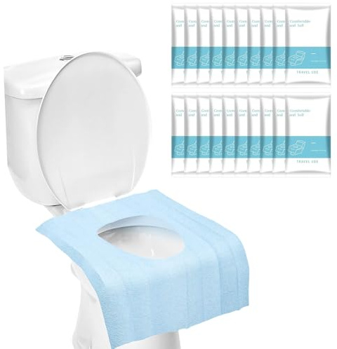 20pcs Disposable Toilet Seat Covers Lndividually Packaged Toilet Seat Cover | Portable Toilet Seat Covers, Suitable for Travel, Hotel Accommodation, Public Toilets, Healthy Blue Toilet Seat Covers