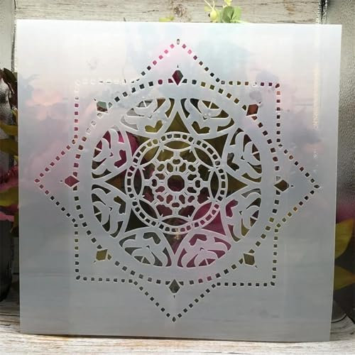 Schablonen zum Basteln, wiederverwendbar, 30 x 30 cm, Punktlinie, Regenschablone für Wanddekoration, Heimdekoration, ideal für Bastelprojekte, Stil E