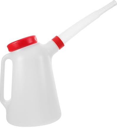 TOPBATHY Bidon Doseur Huile Moteur Plastique avec Bec Verseur Long Couvercle Rouge pour Voiture Bateau Mesure Ravitaillement Huile