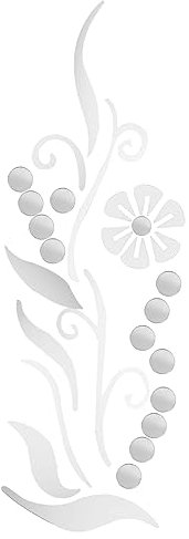 DIYEAH Wandaufkleber Für Spiegel Gespiegelt Blumen Spiegeldekor Wohnkultur Dekoration Spiegelwand Wandspiegel Spiegelaufkleber Selber Machen 3D-Kunst-wandtattoo Acryl Silber