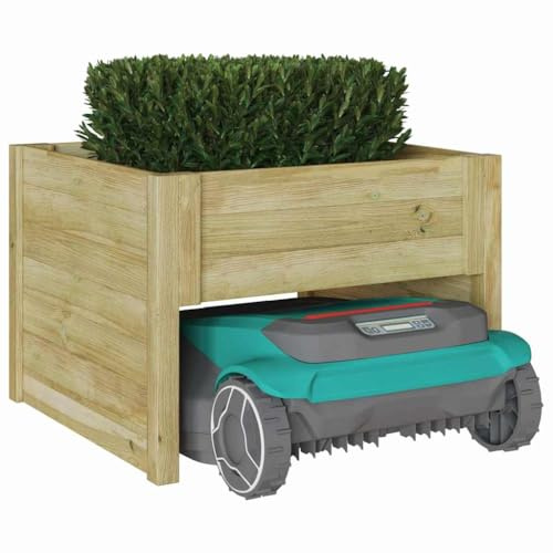 vidaXL Garage pour Tondeuse à Gazon Marron 79 x 73 x 56 cm, Rangement de Jardin, Garage en Bois rectangulaire, abri Rustique pour Accessoires de Tondeuse, Protection extérieure