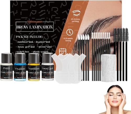Kit Lamination Sourcils,Brow Lift Kit Sourcil à Faire Chez Soi,Kit Brow Lift Sourcils Pour des Sourcils Plus Denses et Épais, Facile à Utiliser, Adapté aux Débutants et Professionnels