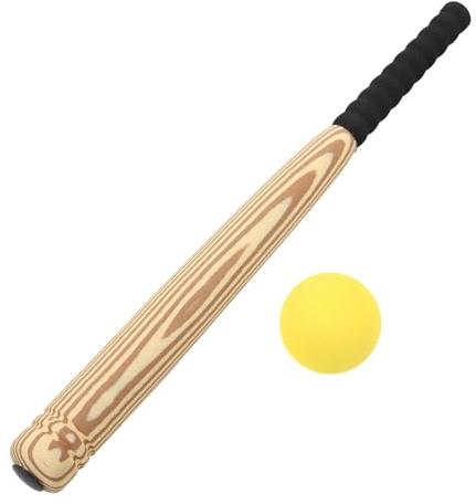 CLISPEED Bate de Béisbol EVA Portátil y Ligero con Pelota para Entrenamiento Juguete Deportivo para Adolescentes Exteriores y Patio Bate de Color Madera
