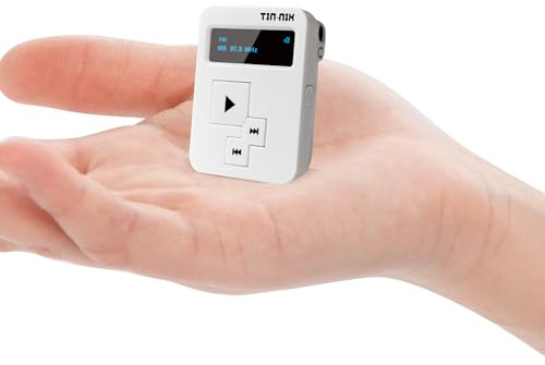 Tin-Nik AM FM SW Radio Mini: Tamaño de Reloj, Recargable USB, Radio de Bolsillo Personal, Pantalla OLED, Clip, Bloqueo de Botones, Sintonización Digital, Temporizador, Auriculares Estéreo – FA298W