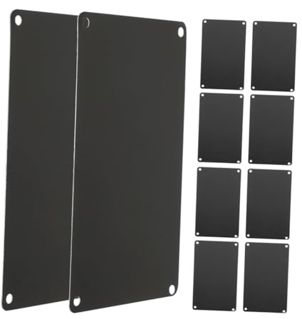 LOEFLIFA 10 pezzi Targhette Vuote in Alluminio Nero per Incisione Fai da Te Segnaletica Multifunzione per Porte Uffici e Decorazioni Indoor Outdoor