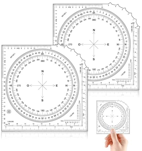 2 pezzi Goniometro rotondo completo, Goniometro 360° Professionale in Plastica, Strumenti di Misurazione Matematica Organica Semicerchio Cerchio Goniometro Disegno Modello Strumento Righello