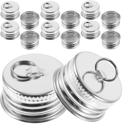 BESTYASH Tappi Ermetici in Alluminio Argento per Barattoli e Bottiglie, 20 Pezzi Riutilizzabili con Superficie Liscia per Cosmetici e Medicine