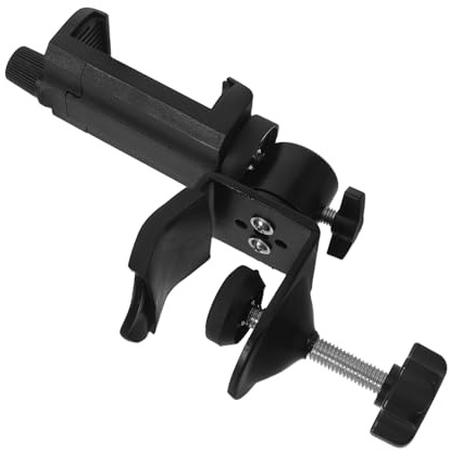 ROMISBABA Adjustable Mobile Phone Clamp Stand with Rotatable Smartphone Holder Clip for Camera Mounting and Tripod Attachment, Sturdy Cell Phone Clip for Selfie Stick and Video Recording