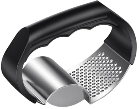 Schiaccia aglio – in acciaio | Impugnatura ergonomica gadget da cucina per scalogno casa appartamento dormitorio ristorante campeggio picnic barbecue preparazione pasti