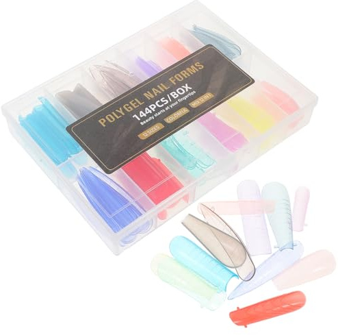 LOLIPPYY Pointes D'ongles Faux en Plastique 144pcs Forme Cercueil pour Manucure DIY à Domicile, Faciles à Appliquer et Retirer, Qualité Salon, Style Unique