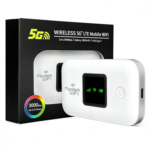 4G/5G Portable Wifi Router,4G LTE WiFi Travel Router with SIM Card Slot, 150 Mbit/s Mobile WiFi Dongle Type-C, 2100mAh Battery, Pocket 4G Mobile Hotspot Connect 10 Devices for Caravan Travel Phone Com