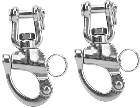 Vvikizy Grillete de Liberación Rápida de Acero Inoxidable 316 de Alta Resistencia para Aparejos de Veleros, Resistente y Duradero, 2 Piezas para Entusiastas Marinos (87mm)