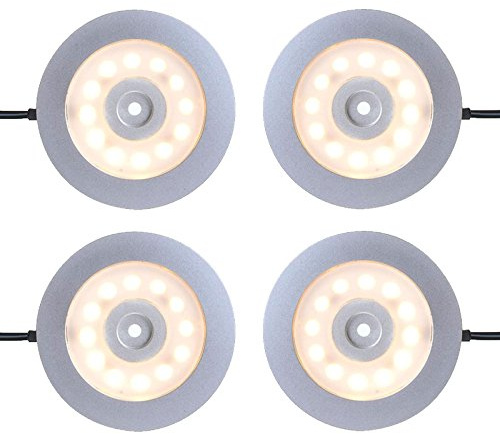 ProPlus 4er Set Wohnwagen Wohnmobil Boot Innenbeleuchtung Led Aufbauspot schwenkbar 240l, 12V-3,4W, Ø55x5,0mm