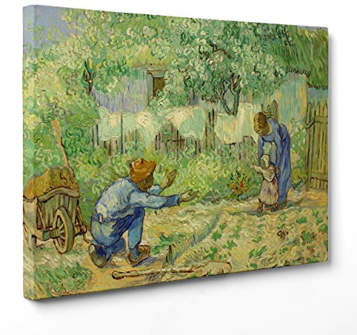 ConKrea - Quadro su Tela Canvas - INTELAIATO - Pronto da Appendere - First Steps - Primi Passi per Van Gogh 30x40cm - Senza Cornice - (cod.2643)