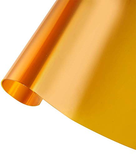 Transparent Decorative Window Film Anti UV Colorful Adhesive Vinyl Heat Insulation Solar Window Tinting Sheets Glass Film for Christmas Home Decoration, 17.7Inch x 78.7Inch, Gold