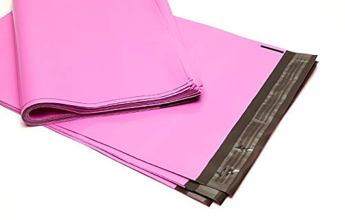 100 Farbige Folien-Versandtaschen - Bunte Klappenbeutel mit Selbstklebeverschluß, unbedruckt, LDPE, recycelbar Format 250 x 350, Farbe rosa