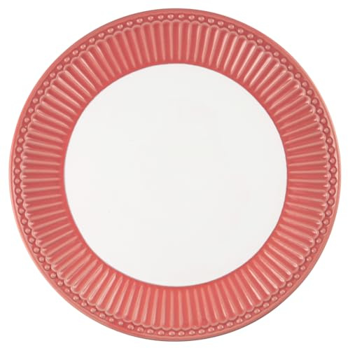 GreenGate - Teller, Kuchenteller, Frühstücksteller - ALICE - Porzellan - coral/rot - D:23 cm