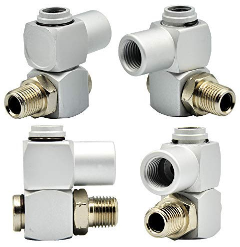 Tailonz Pneumaitc 1/4 Zoll Druckluft Werkzeug Drehkupplung Aluminium Luftschlauchanschluss 360 Grad drehbar Adapter für Druckluftwerkzeuge Industrial tragbar schwenkbar (4Pack)