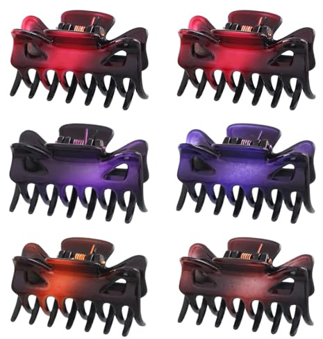 6 Stück Kunststoff Haarspangen Klaue Damen Haar Klaue Schellen Haarnadel, Haarklauenclips Mittelgroße Haarklauen, Haarklammern aus Kunststoff, 4 × 2,4 cm, Harzmaterial 【Zufällige Farbe】