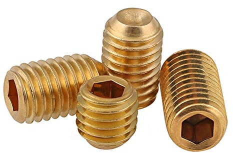 ANSIEDIO Boulons Vis Sans Tête Vis de Pression à Six Pans Creux en Laiton - M4×10mm,20 pcs